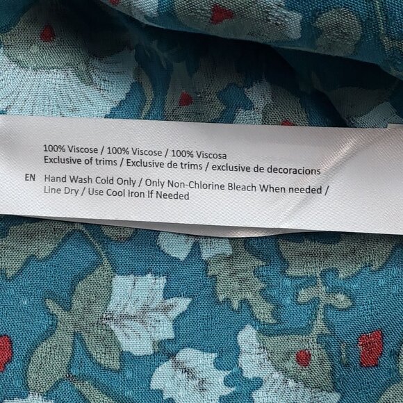 Band Of The Free Mallory Floral Babydoll Mini Dress Size Medium Deep Teal Aqua - Picture 11 of 16